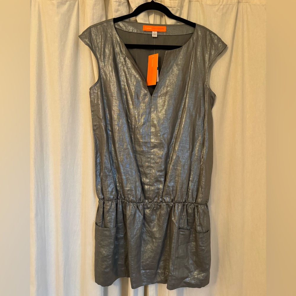 Cynthia Steffe Metallic Gray Dress - Picture 2 of 10